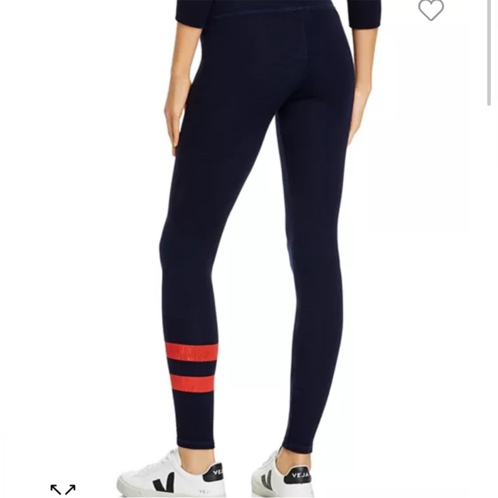 Sundry Navy Leggings with Orange Stripe